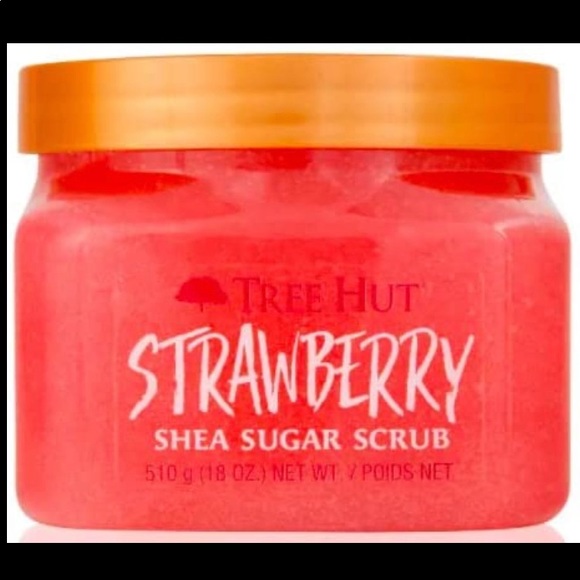 Tree Hut Strawberry Shea Sugar Scrub 18 oz. Exfoliating Hydrating Essential Oils - Picture 2 of 16
